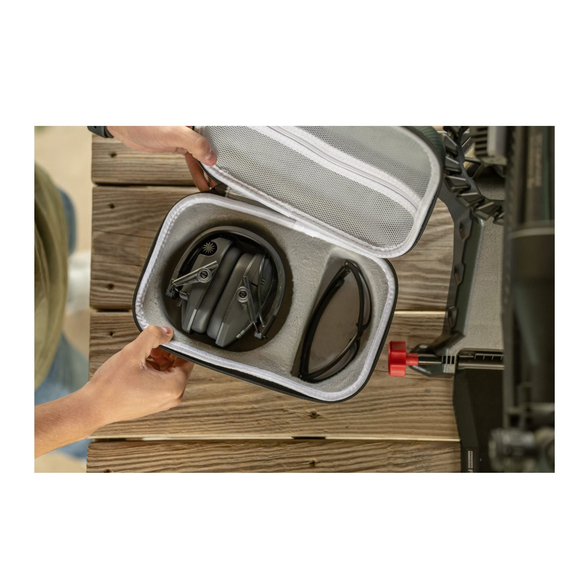 WALKER'S Durable Weather-Resistant Shockproof Dustproof EVA Scratch-Free Lining Protective Carrying Storage Case for Hunting Shooting Earmuff, Glasses & Accessories