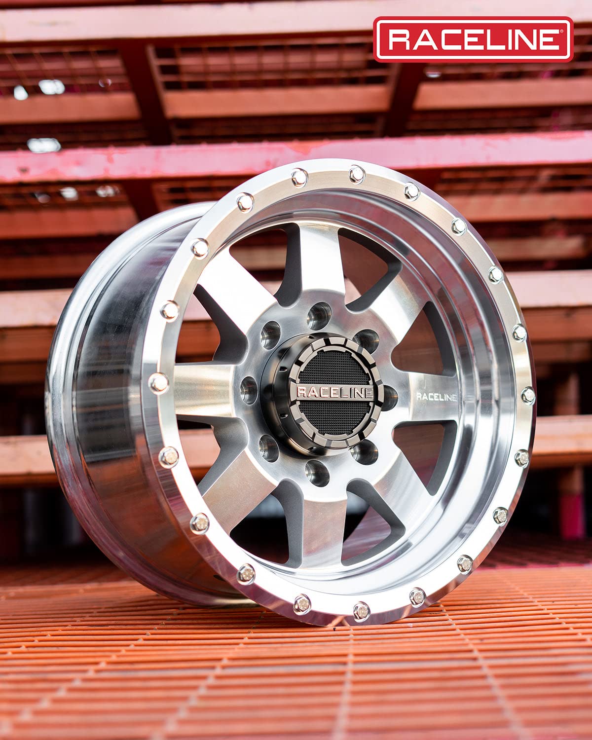 935MC Raceline Wheels DEFENDER Wheel Machined Clear Coat 17X9"8X170 Bolt Pattern 0mm Offset/(5"B/S) 8 Spoke Aluminum Passenger Car Wheels, Full Size Replacement Machined Clear Coat Car Rims
