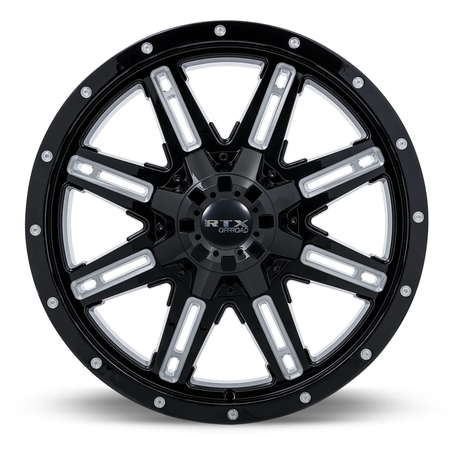 Custom RTX RAVINE Wheel - 20x10, -24 Offset, 5x139.7 Bolt Pattern, 87.1mm Hub - Black with Milled Accents Rim