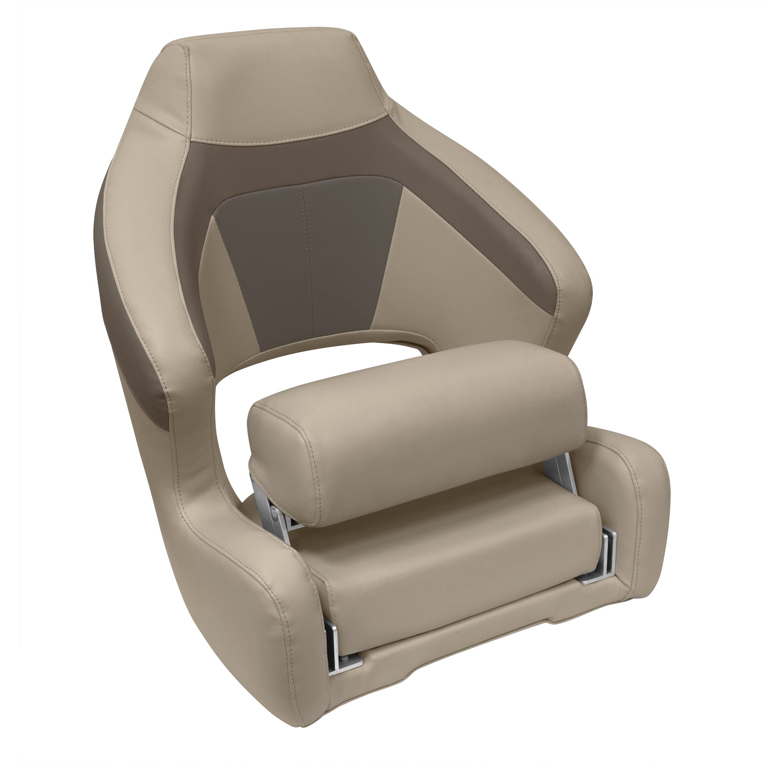 Wise Premier Series BM3338-1749 Pontoon XL Bucket Seat with Flip Up Bolster, Mocha Java/Café/Mushroom