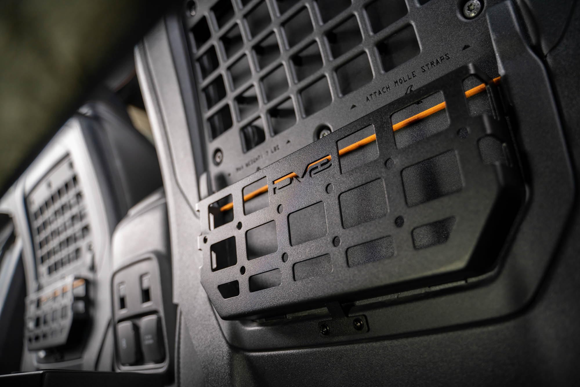 DV8 Offroad Molle Pockets for Seat Back 2021-2025 Ford Bronco | Replaces The Weak Factory Netting | Compatible w/Molle Accessories | 2mm Steel Construction | Black Powder Coat Finish | Sold as a Pair