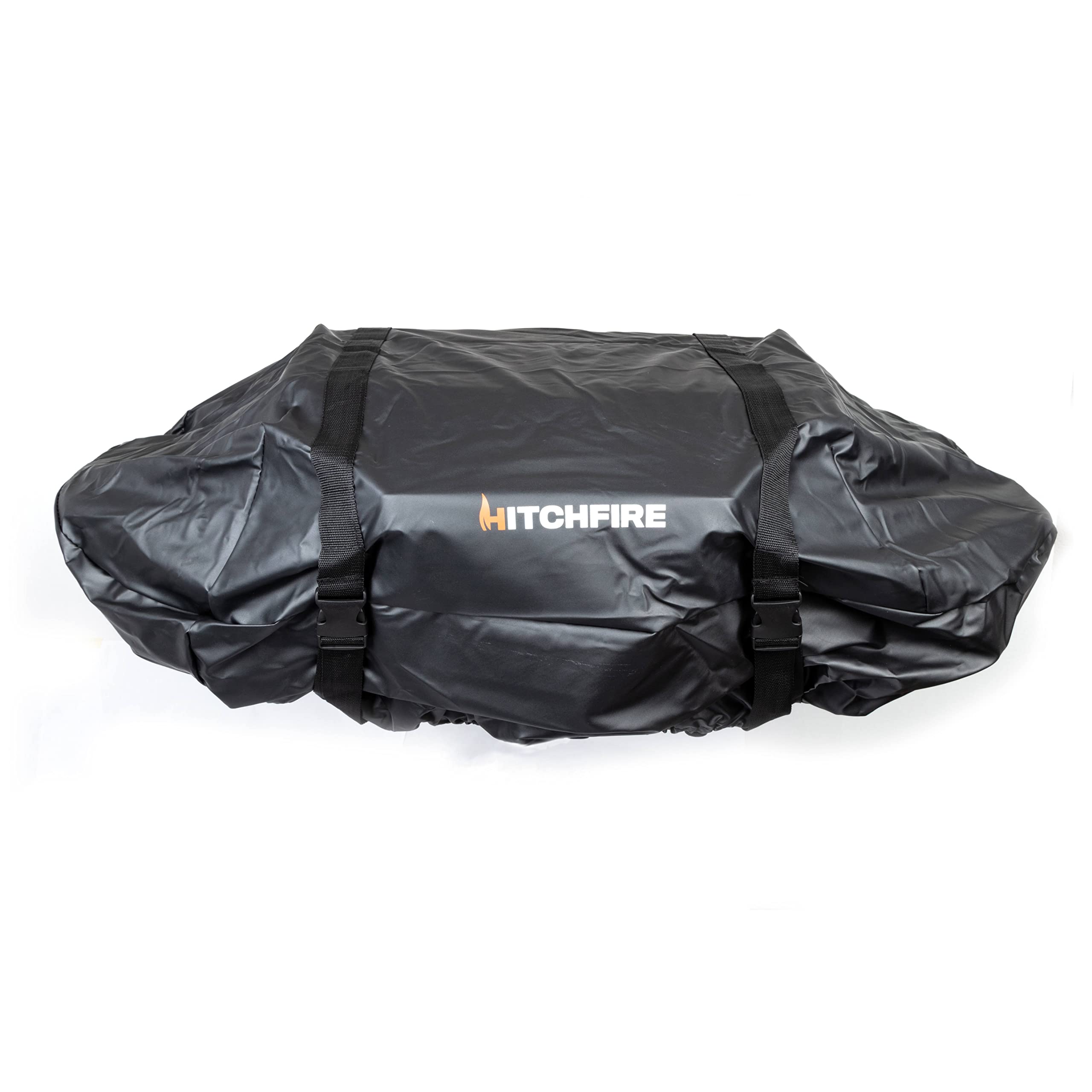 15 HitchFire Forge Grill Cover, Water, Flame, UV Resistant, Weather Resistant Grill Cover for Portable Grill, BBQ Grill, Two Heavyweight Buckling Straps for Secure Fit