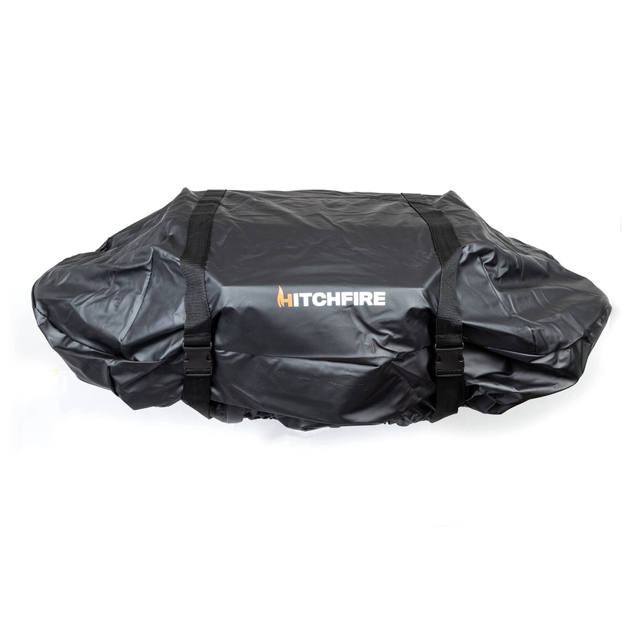 15 HitchFire Forge Grill Cover, Water, Flame, UV Resistant, Weather Resistant Grill Cover for Portable Grill, BBQ Grill, Two Heavyweight Buckling Straps for Secure Fit
