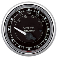 Auto Meter Voltmeter Gauge 9792, 8-18V, Chrono Chrome