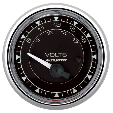 Auto Meter Voltmeter Gauge 9792, 8-18V, Chrono Chrome