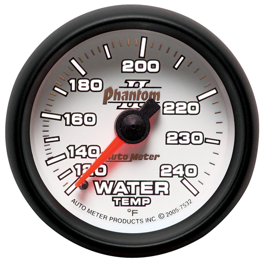 Auto Meter Phantom II 7532 2-1/16" 120-240 Degree F Mechanical Water Temperature Gauge