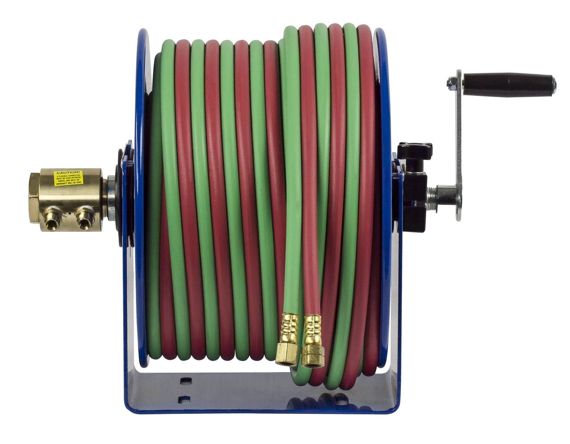 Coxreels Hand Crank Steel Welding Hose Reel 112W-1-100, 100W Series, ¼” x 100’, 200 PSI - Oxy-Acetylene Welding Hose - Easy-to-Use Compact Design - Heavy-Duty Steel Construction, Made in the USA, Blue