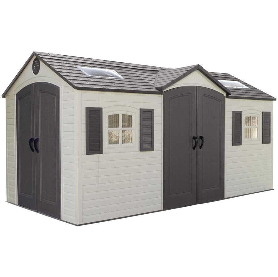 60079 Lifetime Outdoor Storage Shed Dual Entry, 15 x 8 ft, Desert Sand