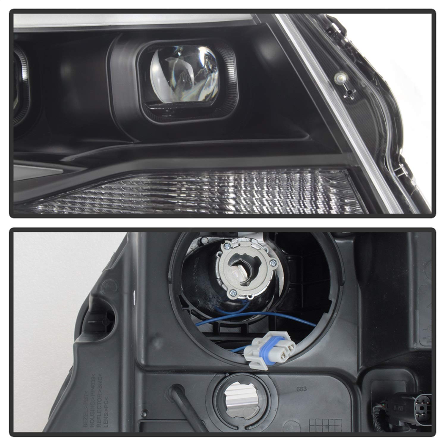 Projector Headlight Xtune PRO-JH-CCO04-LBDRL-BK, 1 Pack