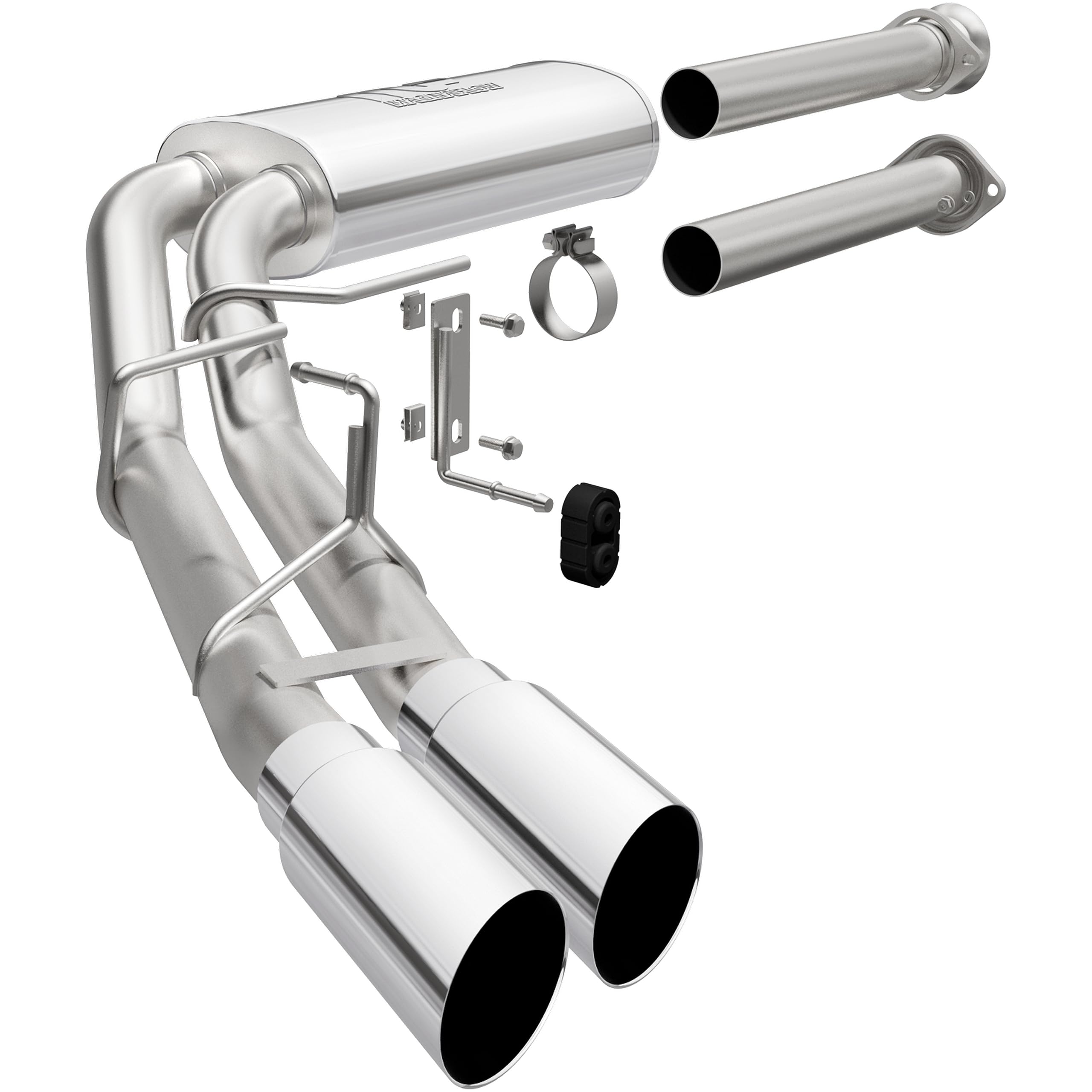 Performance MagnaFlow Exhaust System 19563: Cat-Back, Street Series, Compatible with 2015-2023 Ford F-150, Dual Same Side Before Passenger Rear Tire Exit Style
