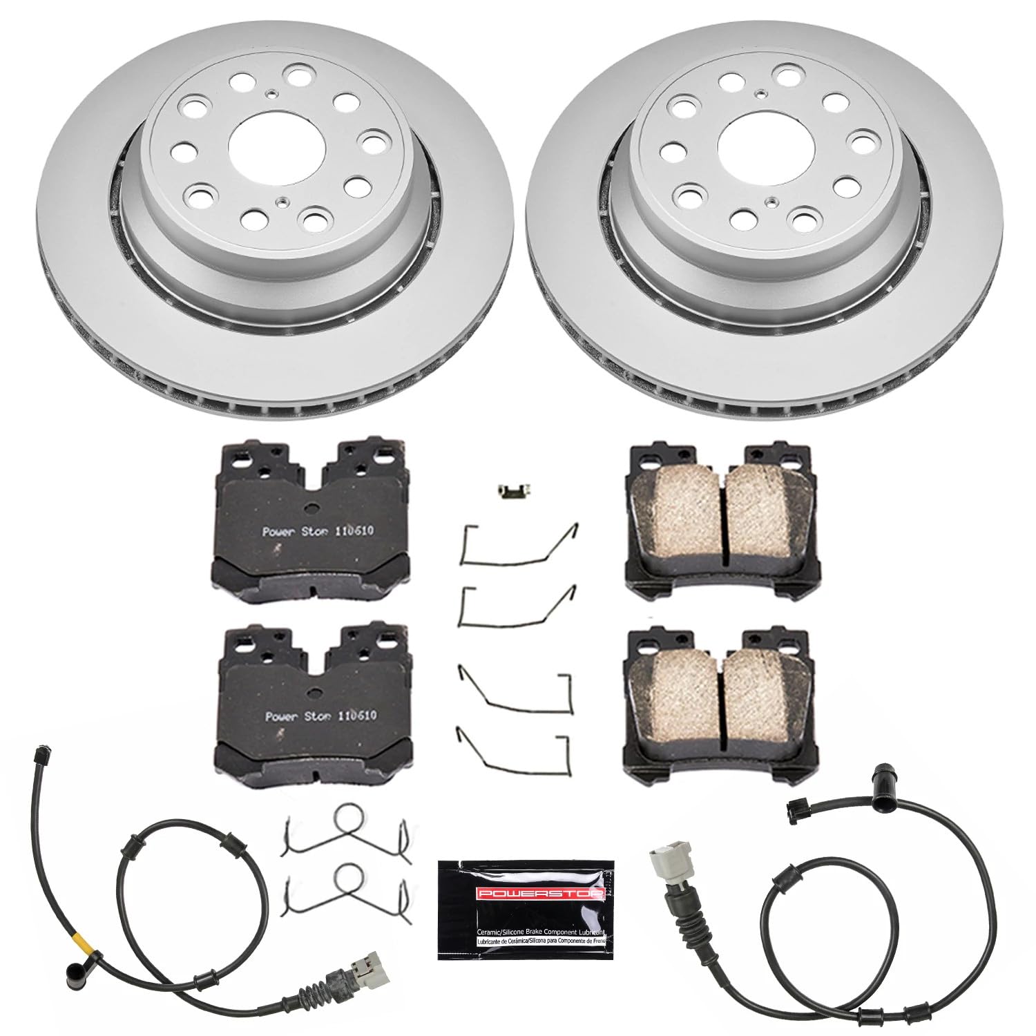 Power Stop CRK5840 Z17 Evolution Geomet Coated Brake Kit Rear For Lexus LS460 2010-2017 [Model Specific]