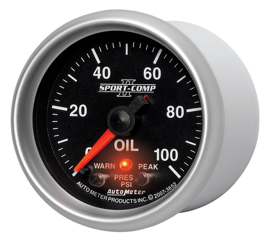 Auto Meter 2-1/16" 0-100 PSI Full Sweep Electric Oil Pressure Gauge 3652