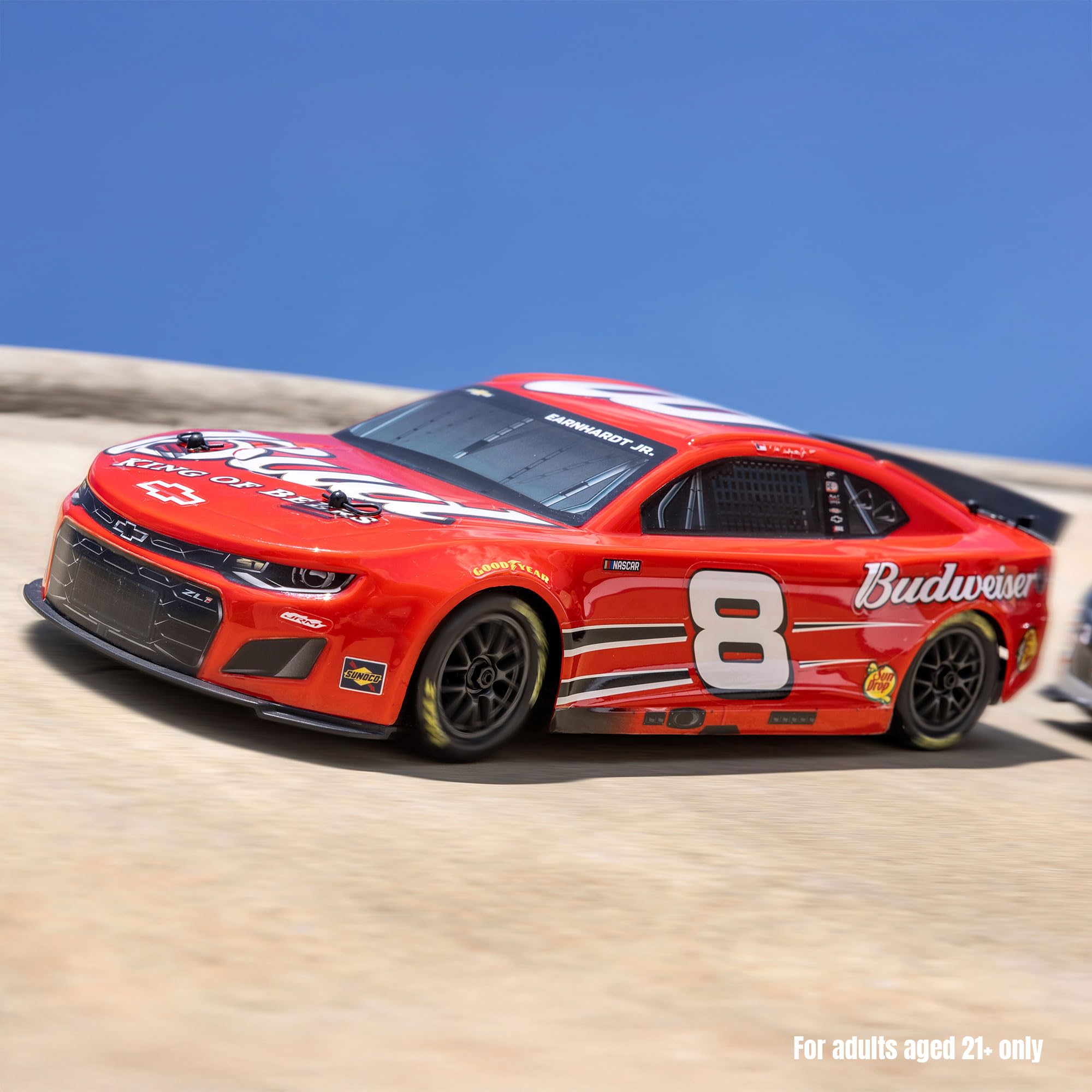 Losi 1/12 NASCAR RC Race Car No. 8 Dale Earnhardt Jr. Budweiser Chevrolet ZL1 2S AWD RTR Brushed On-Road Battery & Charger Included Red LOSF1122508