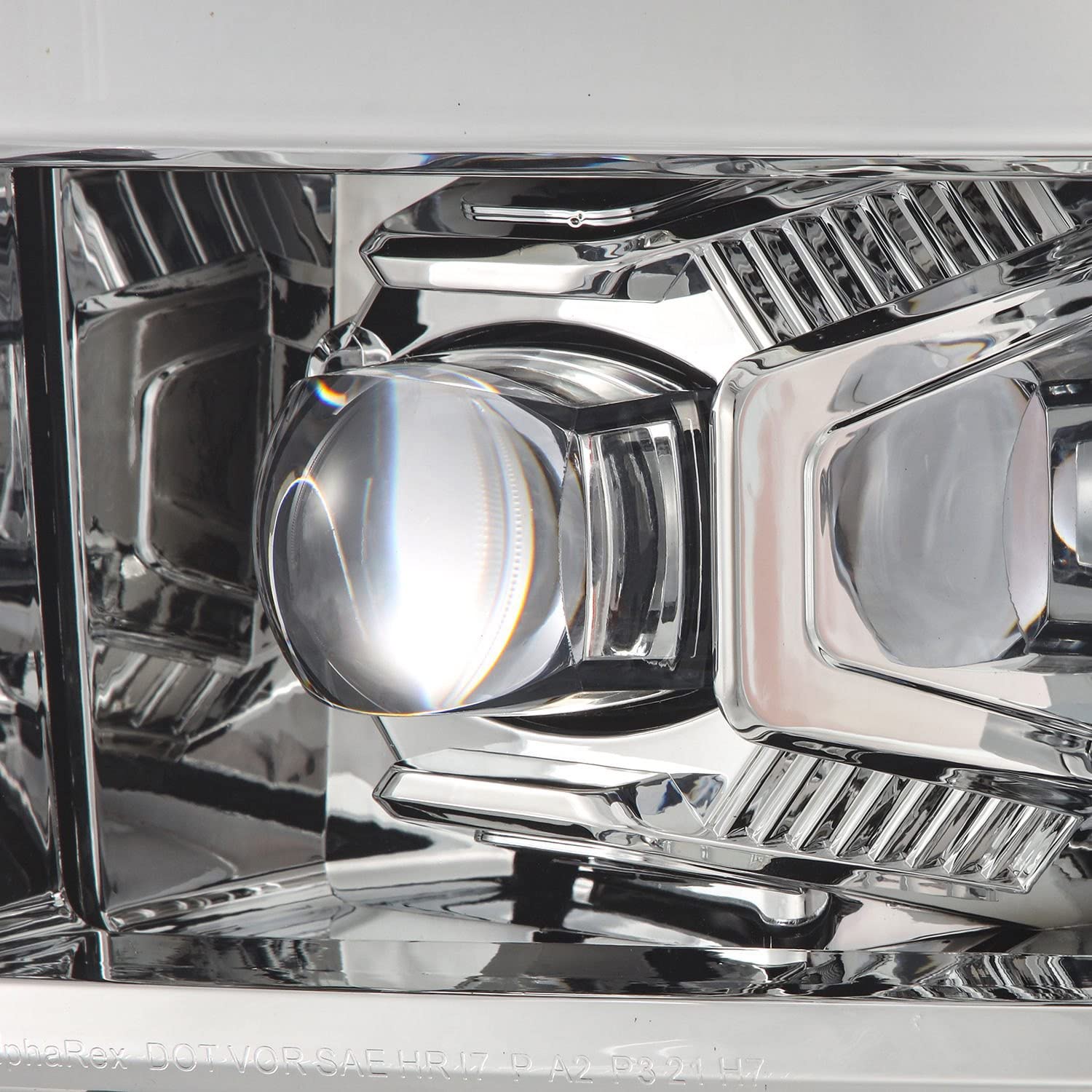 NOVA-Series AlphaRex 04-15 Chevy 1500HD LED Proj Headlights Chrome w/Activ Light/Seq Signal & SB DRL