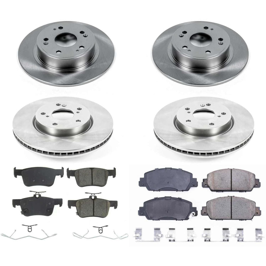 Power Stop KOE8066 Front and Rear Autospecialty Replacement Brake Kit-OE Brake Rotors & Ceramic Brake Pads For 2018 2019 2020 2021 2022 Honda Accord [Application Specific]