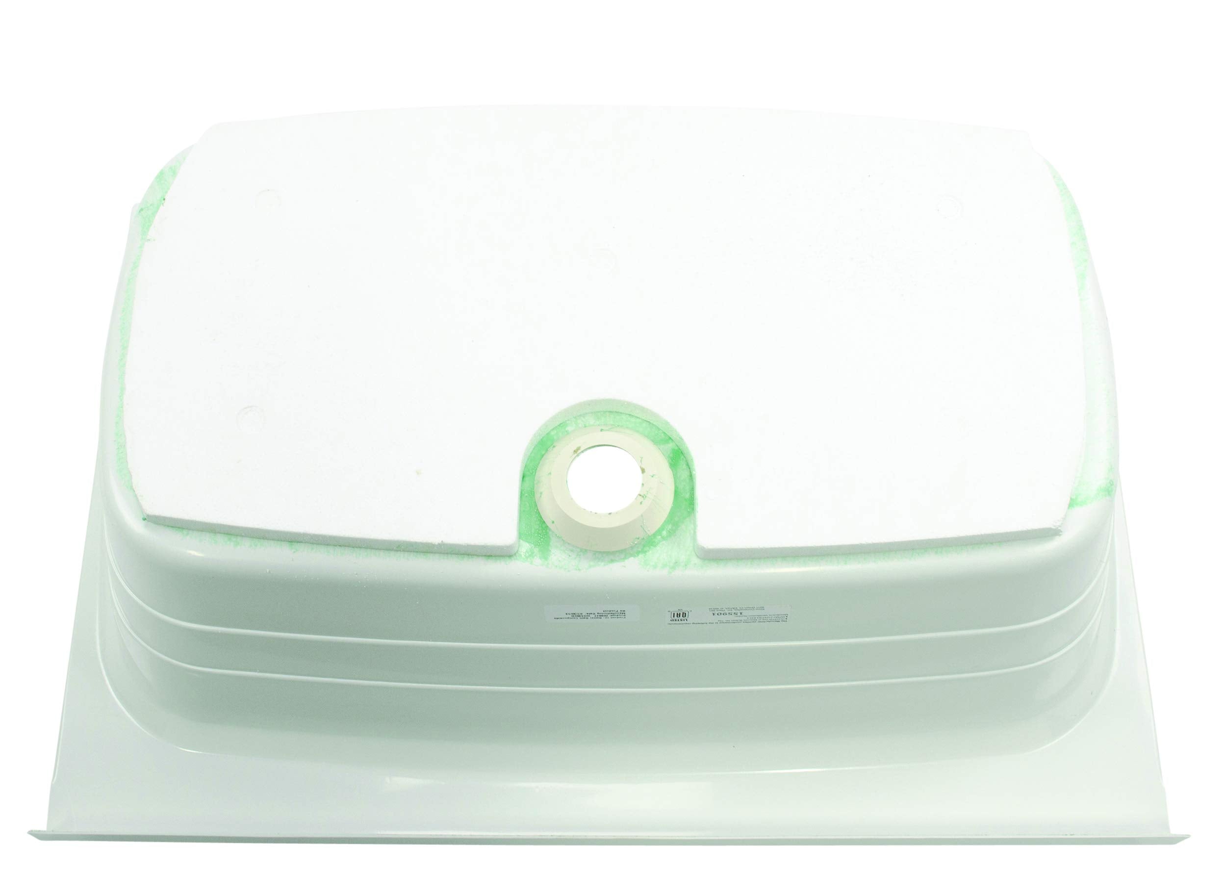 24" x 36" Lippert Replacement White Bathtub with Center Drain, Scratch-Resistant ABS Acrylic for RVs, Travel Trailers, 5th Wheels, Motorhomes - W2436CDSPK