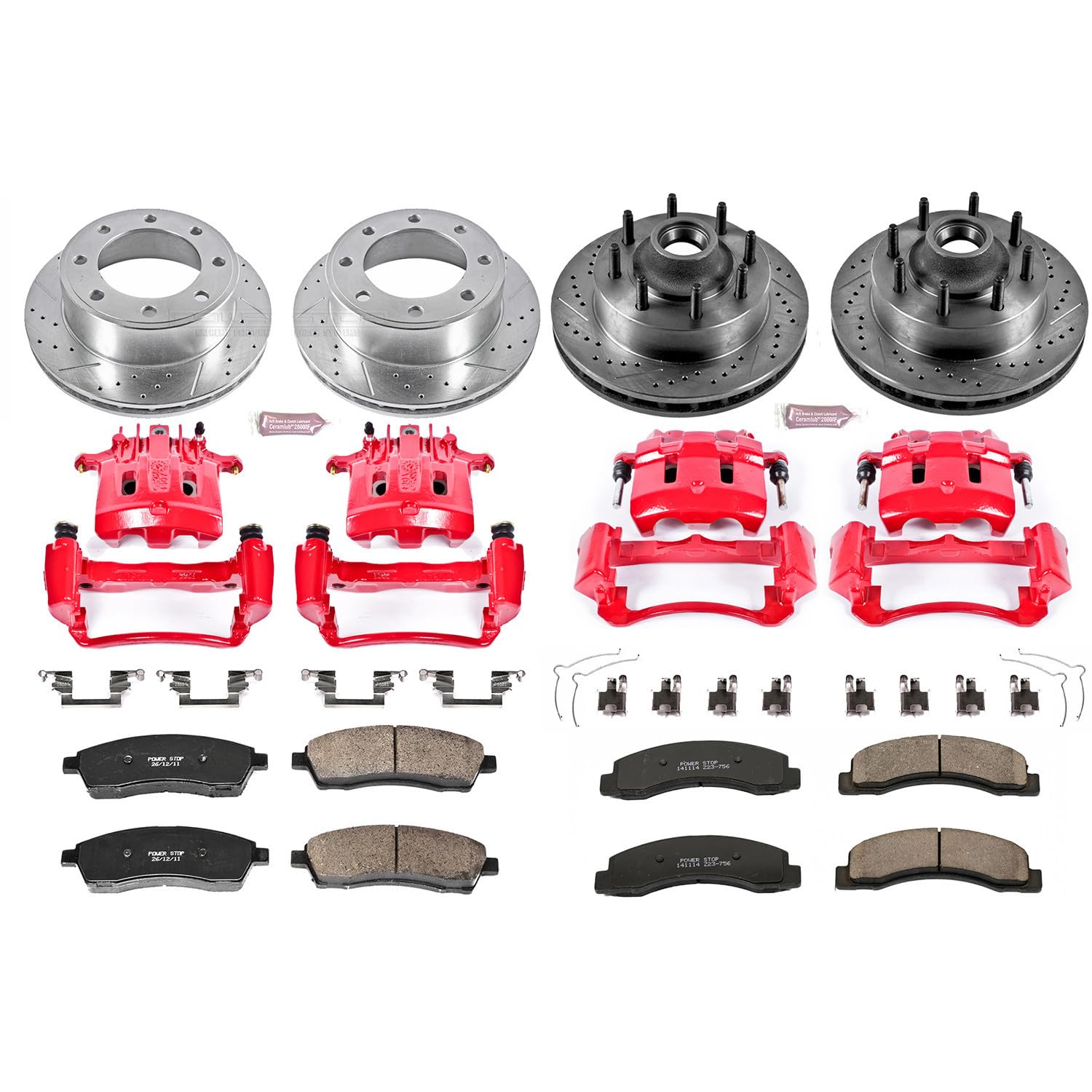 1-Click Performance Brake Kit Power Stop (KC1892) with Calipers For Ford F-250 Super Duty 1999-2000, Ford F-350 Super Duty 1999-2000 [Model Specific]
