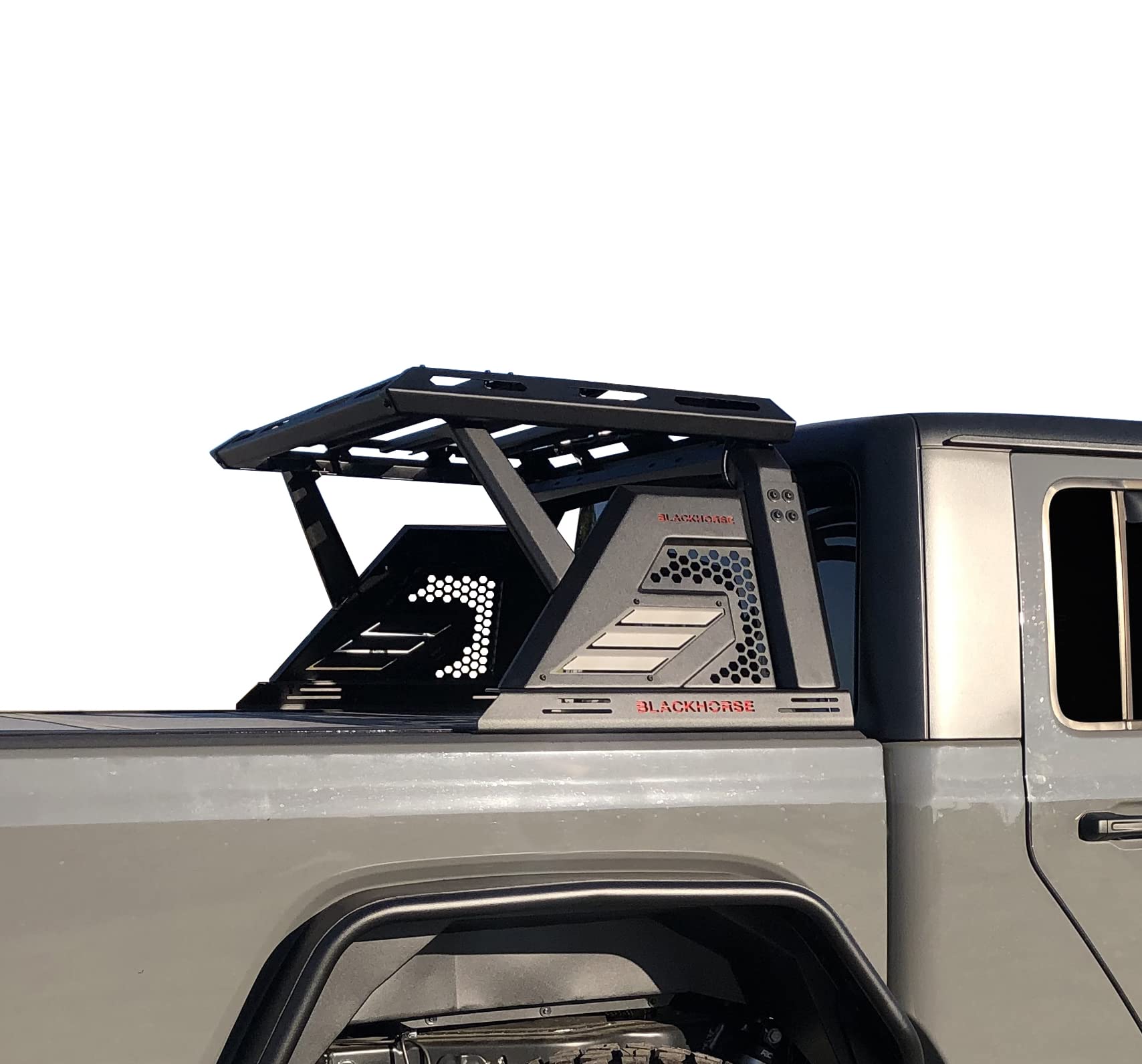Armour II Black Horse Off Road Roll Bar W/Basket Black Compatible with 2019-2022 Ford Ranger-AR2-07BA3