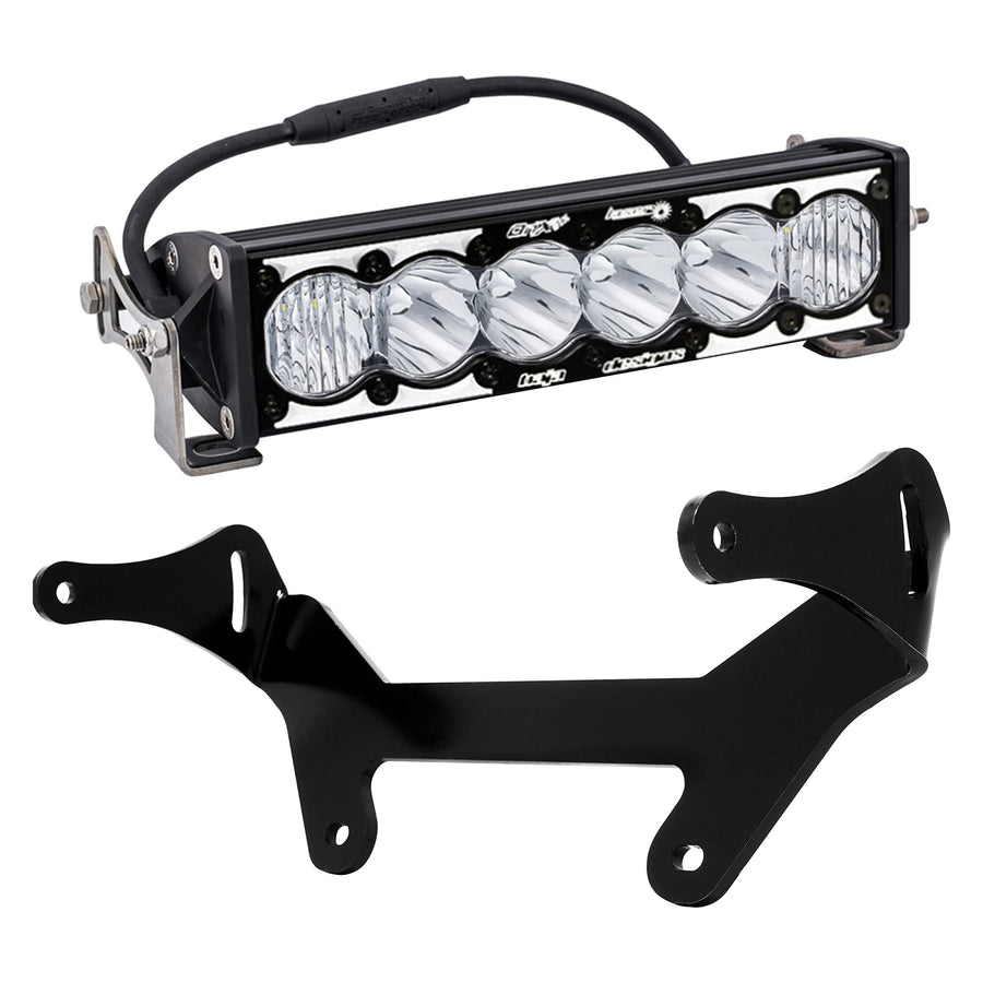 OnX6+ Baja Designs LED Laser Hybrid 10-inch Light Bar Shock Mount Kit for Can-Am Maverick X3 2017-22 UTV (Driving/Combo; Clear)