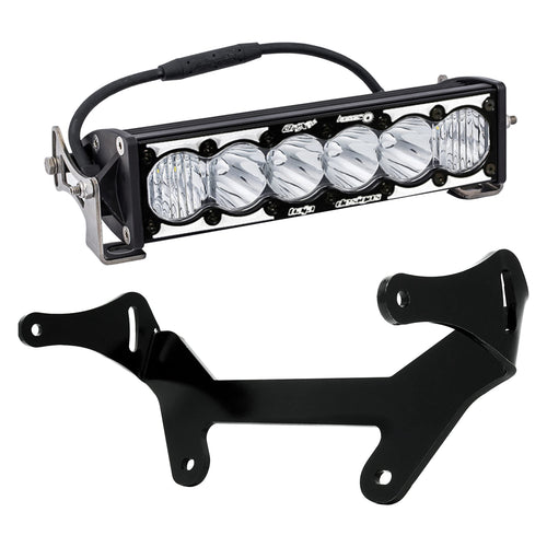 OnX6+ Baja Designs LED Laser Hybrid 10-inch Light Bar Shock Mount Kit for Can-Am Maverick X3 2017-22 UTV (Driving/Combo; Clear)