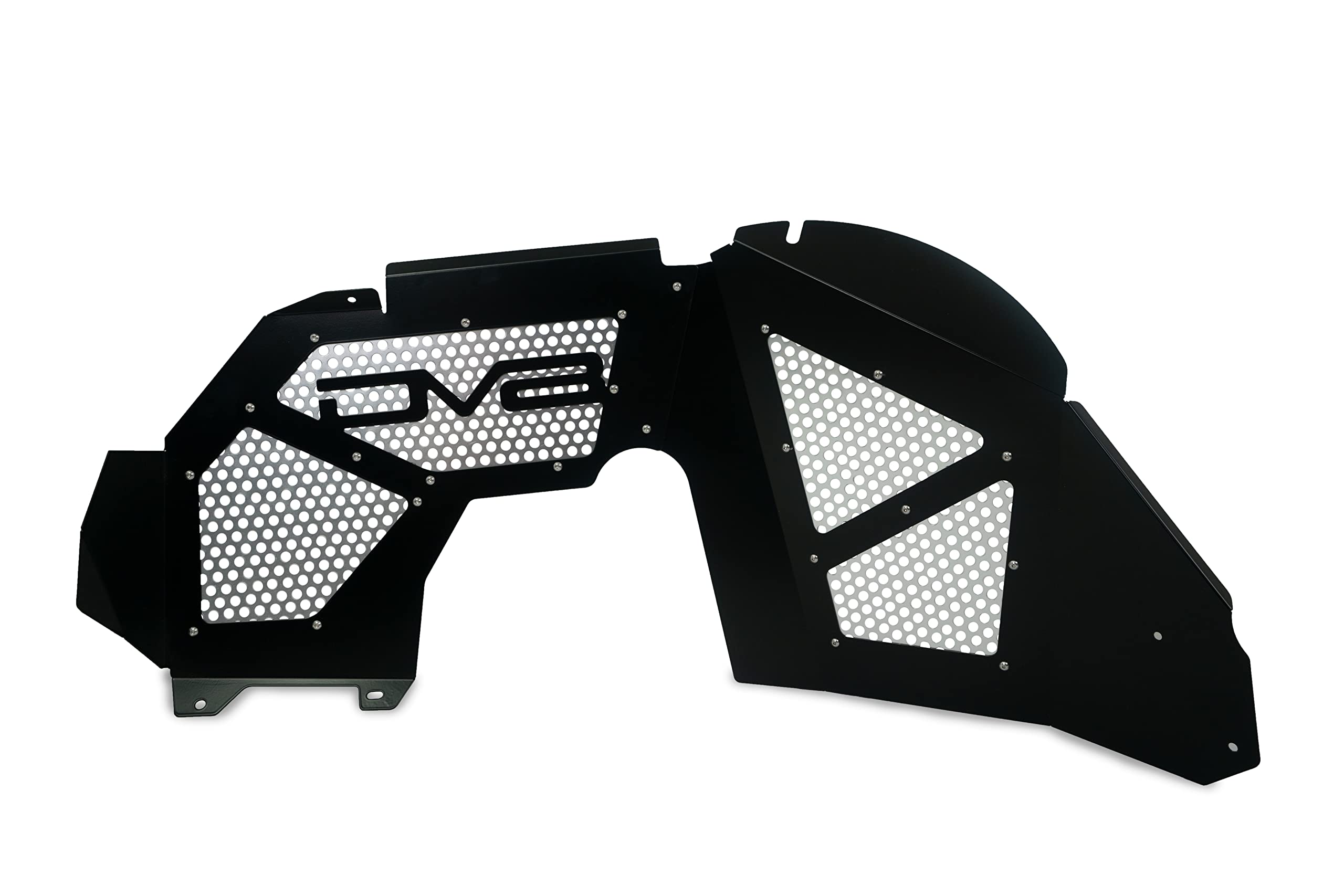 Inner Fender Liner Set DV8 Offroad fits 2018-2023 Jeep Wrangler JL & 2020-2023 Gladiator JT | Front Wheel Wells | Vented for Airflow | Aluminum Construction | Black Finish