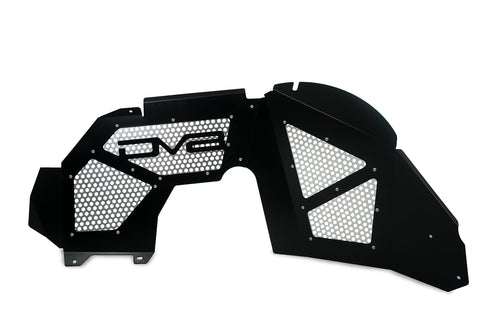 Inner Fender Liner Set DV8 Offroad fits 2018-2023 Jeep Wrangler JL & 2020-2023 Gladiator JT | Front Wheel Wells | Vented for Airflow | Aluminum Construction | Black Finish