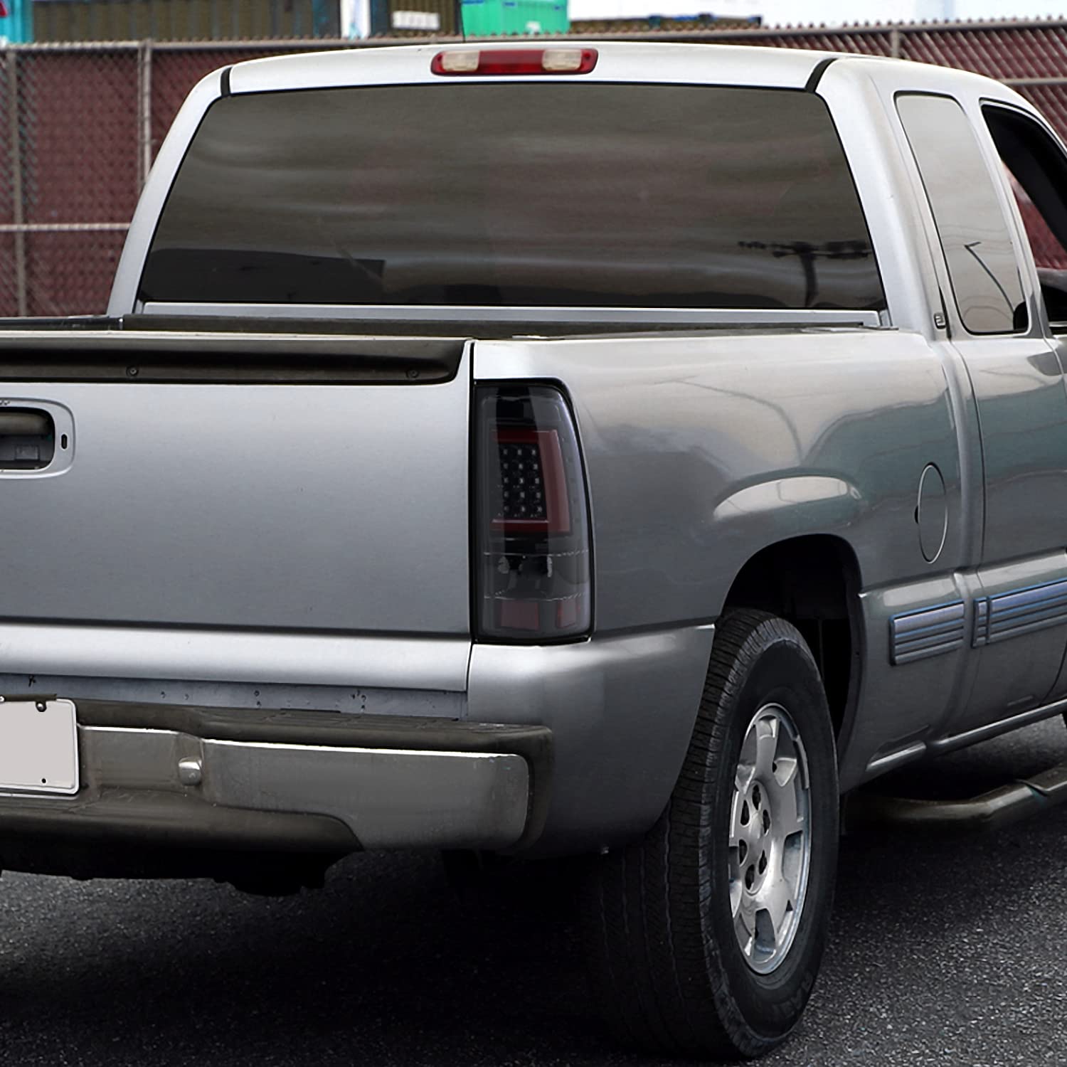 Jet Black LED Bar Tail Lights SPEC-D TUNING Compatible with 1999-2002 Chevy Silverado GMC Sierra 1500/2500/3500 Models, Left + Right Pair Assembly