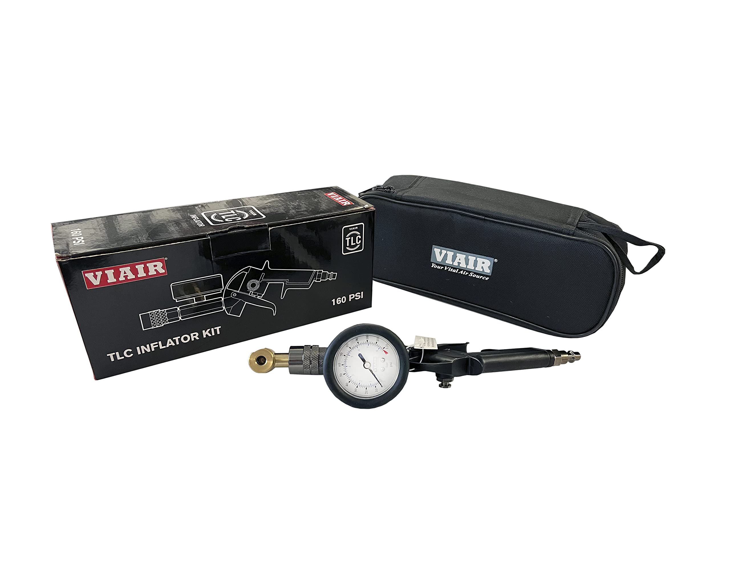 Bike VIAIR TLC inflator with Mechanical Gauge 0-120PSI and Deluxe Carry Bag (00055)