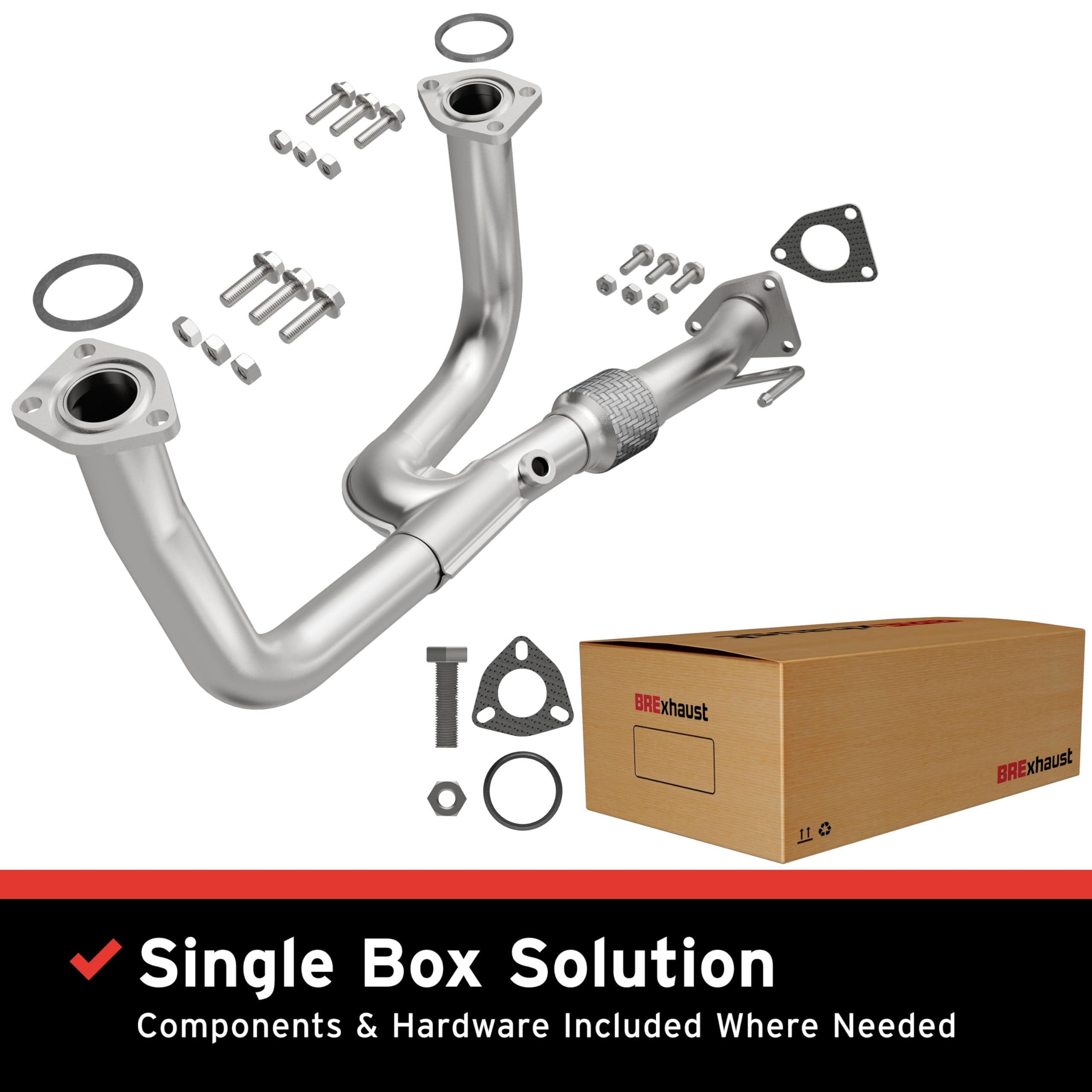 Replacement BRExhaust Front Pipe Kit 107-0082: Direct-Fit, Compatible with 99-04 Odyssey 3.5L