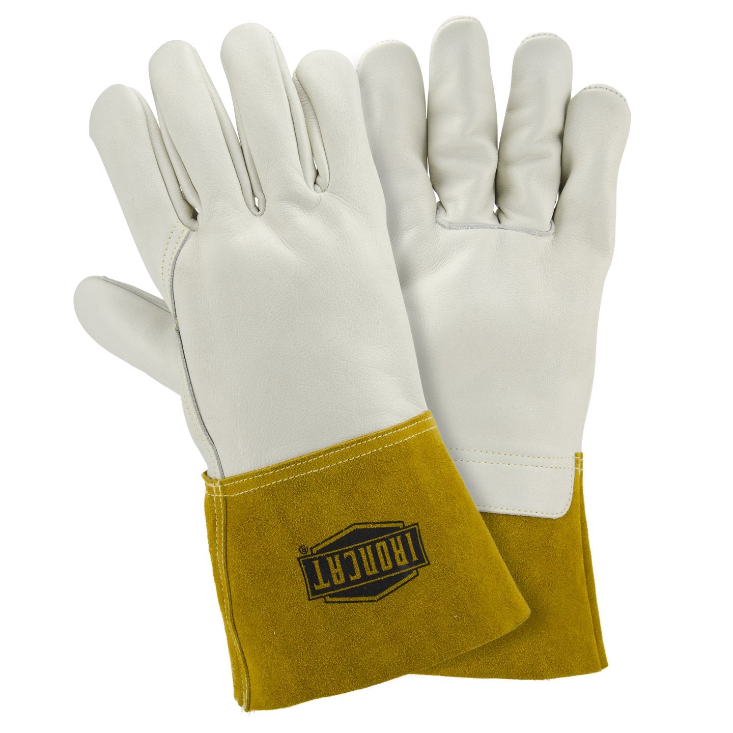 6010 West Chester Cowhide MIG Welding Gloves – [Pack of 12] Large, White/Tan, Premium Top Grain, Wing Thumb, Kevlar Construction