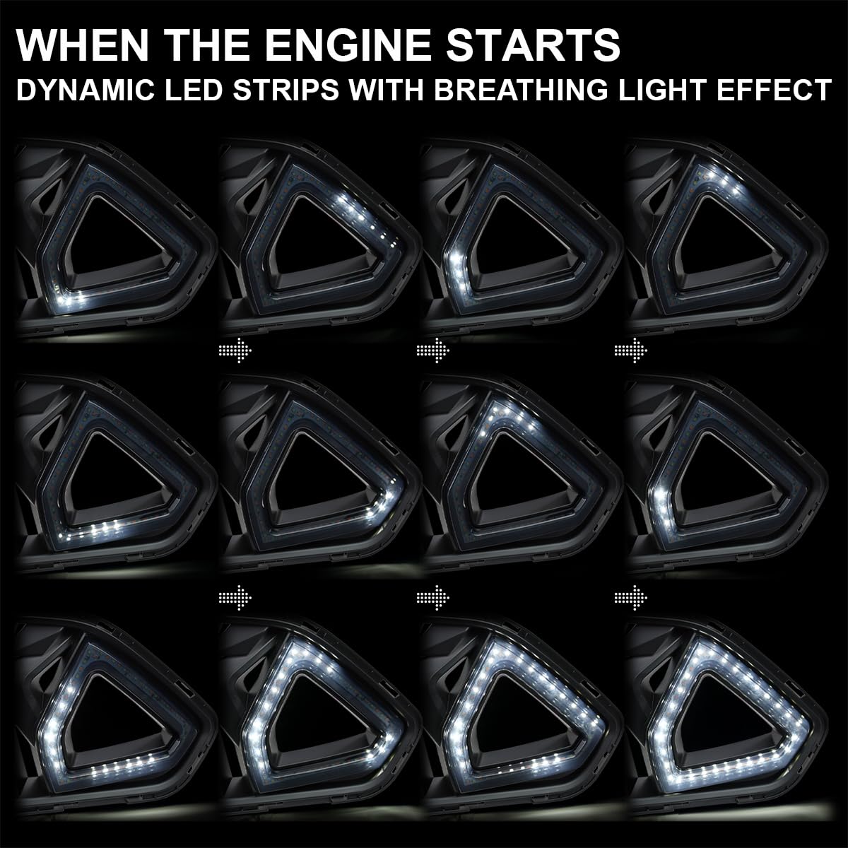 Matte Black Shark Style Spec-D Tuning Hood Grille w/LED Sequential Signal Compatible with 2018-2023 Ford Mustang