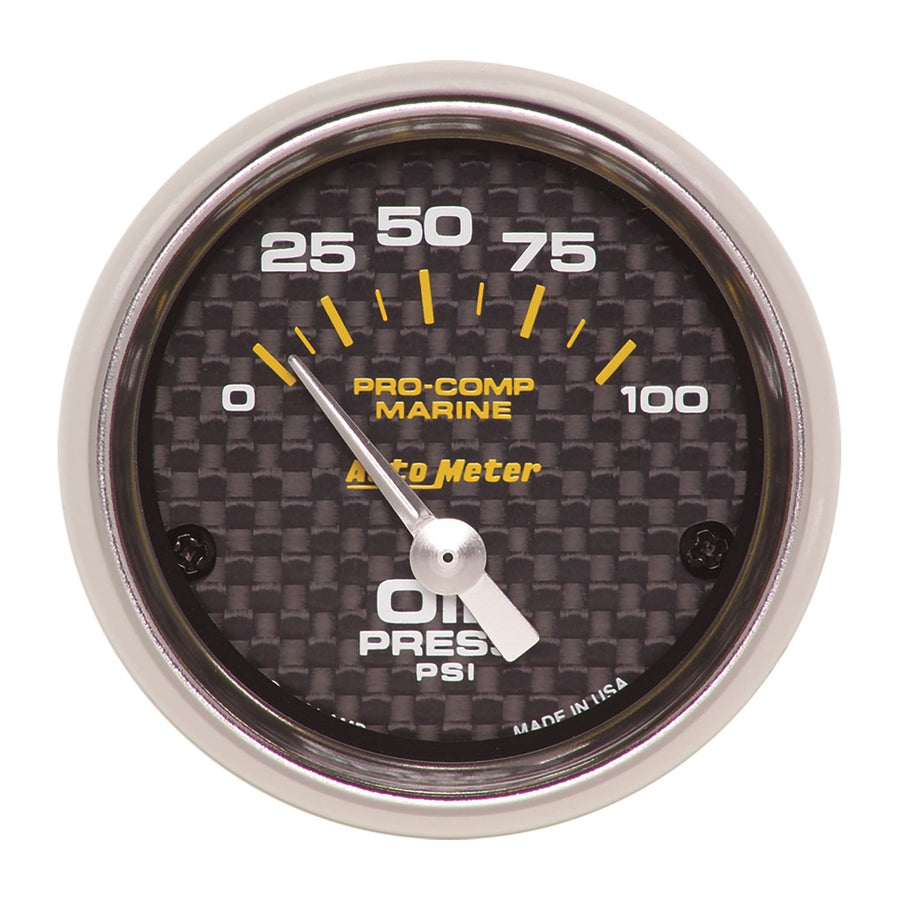 Oil Pressure AutoMeter Gauge, 2 1/16", 100Psi, Electric, Marine Carbon Fiber (200758-40),Multi