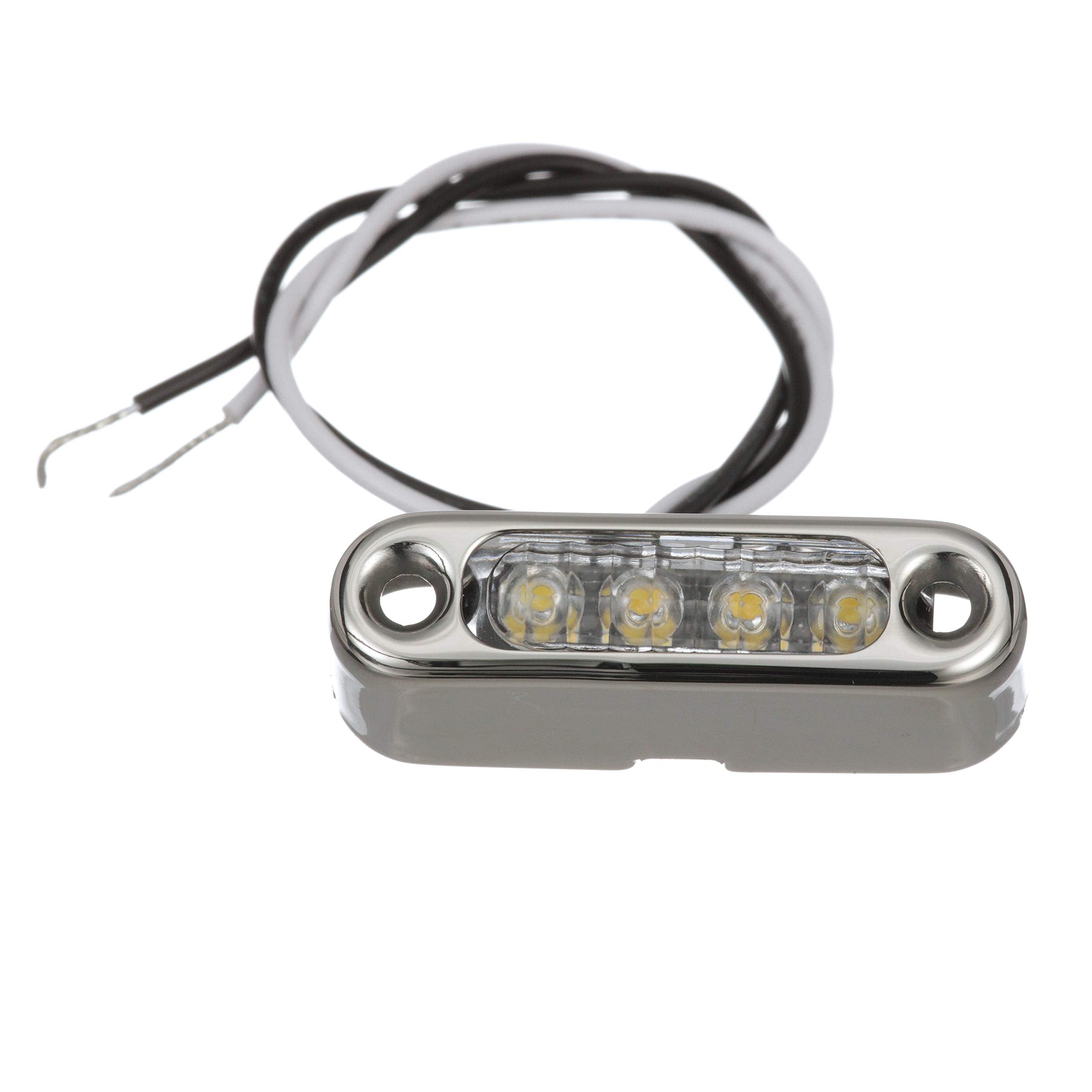 LED Micro Lights Attwood 6350W7, Stainless Steel Bezel, Vertical Mount, White Light, .66-Watt Draw at 12 Volts DC