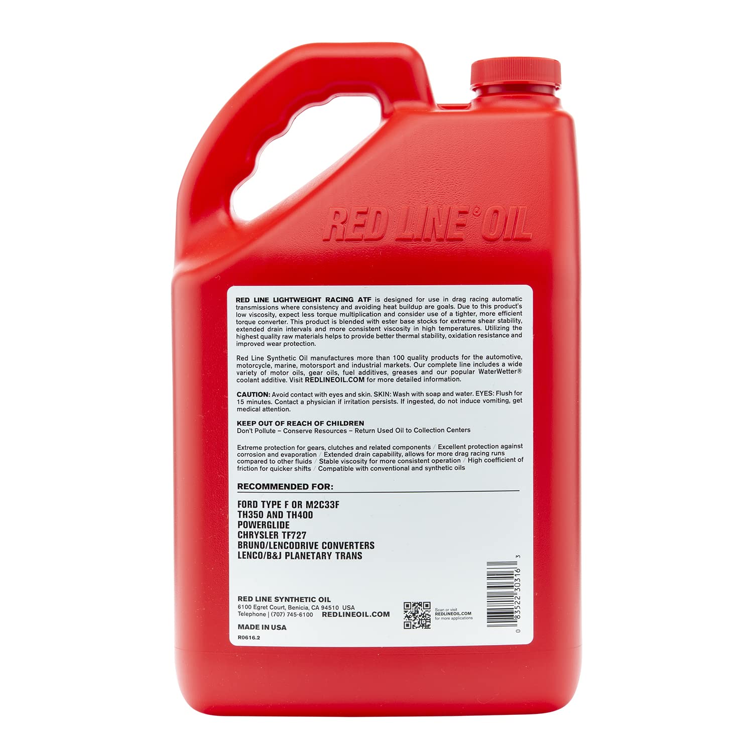 Synthetic Lightweight Red Line 30316 Racing Automatic Transmission Fluid (ATF) - 1 Gallon