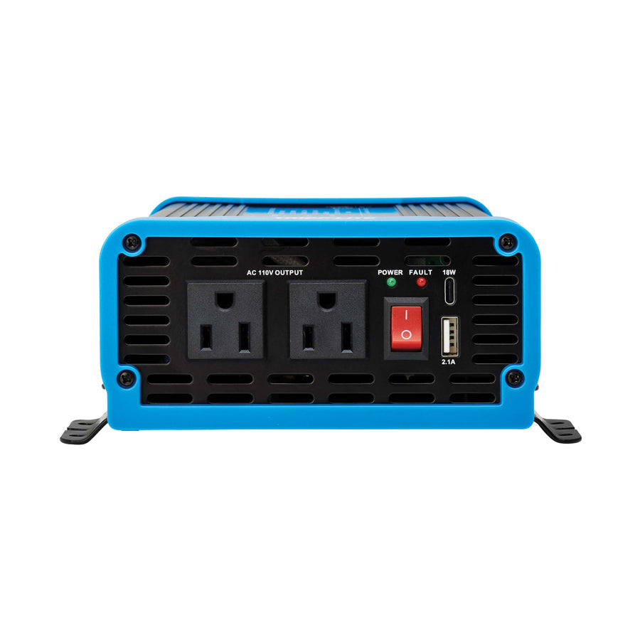 600W Tripp Lite Compact Pure Sine Wave Power Inverter, 3 Outlets, 1 USB + 1 USB-C Charging Ports, Remote Control via RJ12 Telephone Cable, Included Mounting Brackets, 2-Year Warranty (PINV600SW-120)