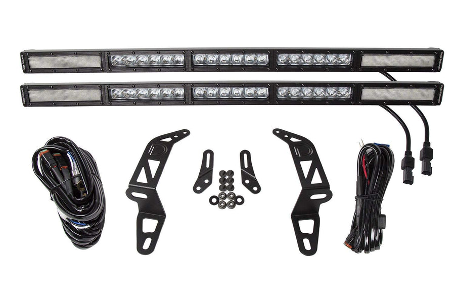 SS30 Bumper Bracket Kit Diode Dynamics for 2018-2021 Jeep JL Wrangler/Gladiator, White Combo Dual