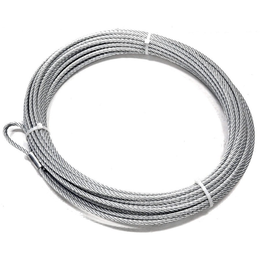 Steel Cable Wire Rope WARN 15712 Accessory: with Loop End and Terminal, 3/8" Diameter x 125' Length