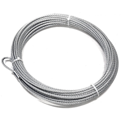 Steel Cable Wire Rope WARN 15712 Accessory: with Loop End and Terminal, 3/8" Diameter x 125' Length