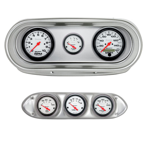 AutoMeter Dash Kit Direct Fit, Nova 62-65, Tach/Mph/Fuel/Oilp/Wtmp/Volt, Phantom (2127-09)