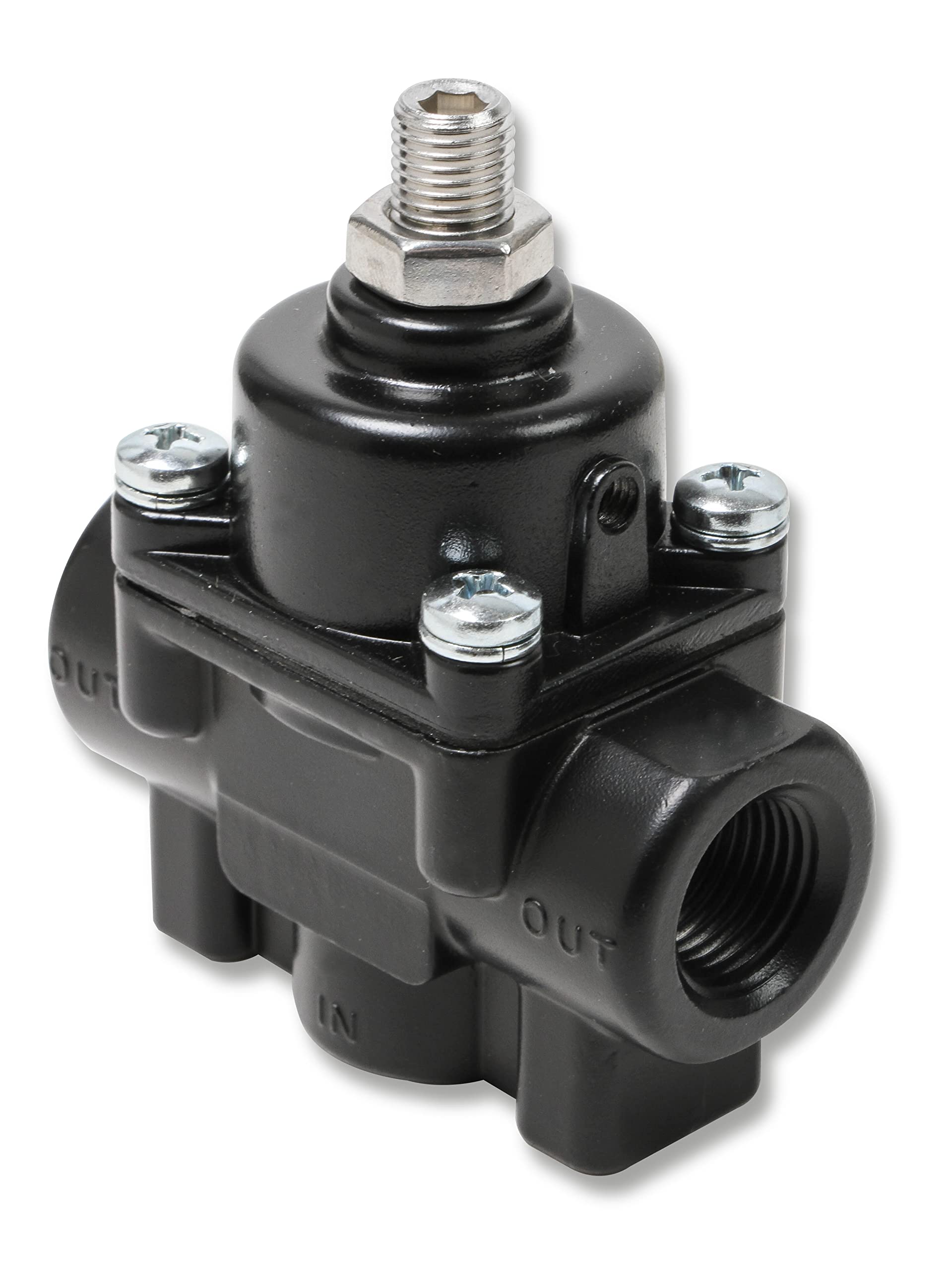 Adjustable Earls Fuel Pressure Regulator - Carbureted - Black - 1-4 PSI