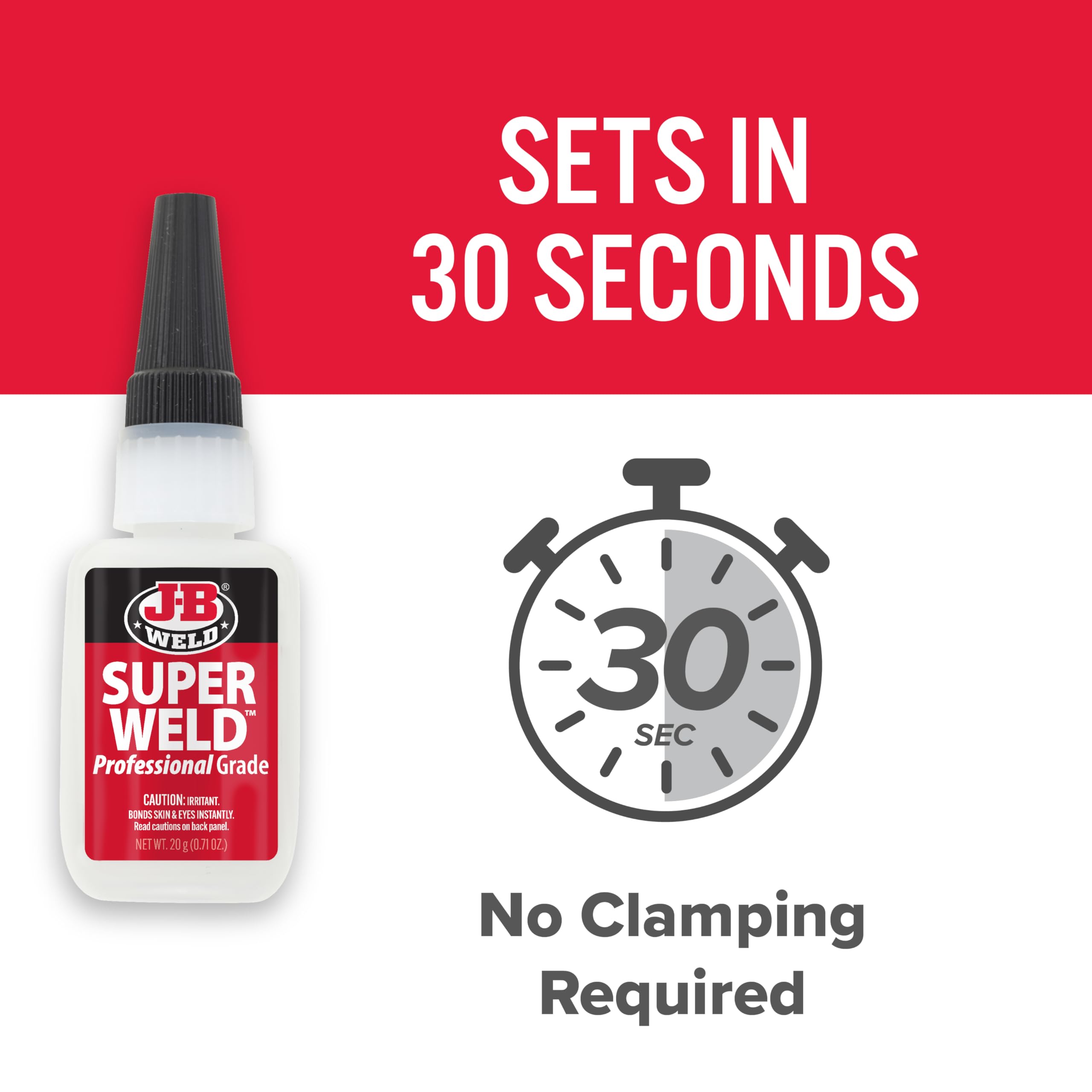 SuperWeld Glue J-B Weld 33120H - Clear Super Glue - 20g