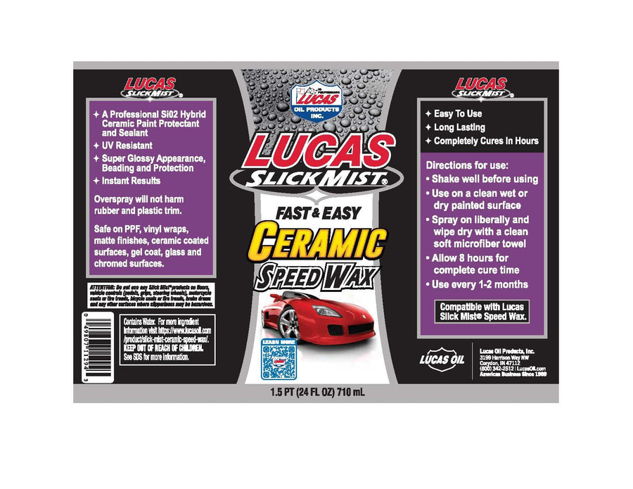 Lucas Oil Slick Mist 11294 Ceramic Speed Wax - 24 Ounce (Pack of 6)