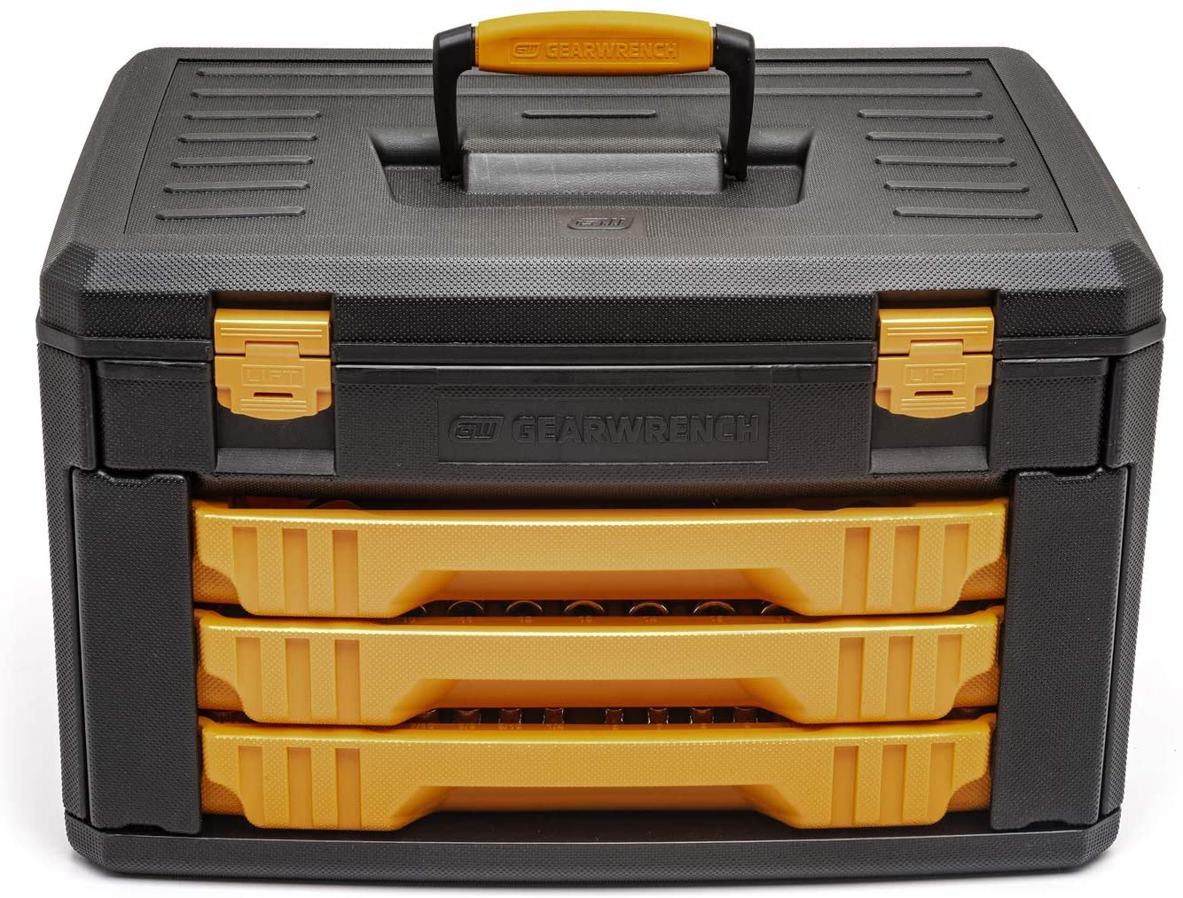 12 Pt. GEARWRENCH Mechanics Tool Set in 3 Drawer Storage Box - 80972 243 Pc.