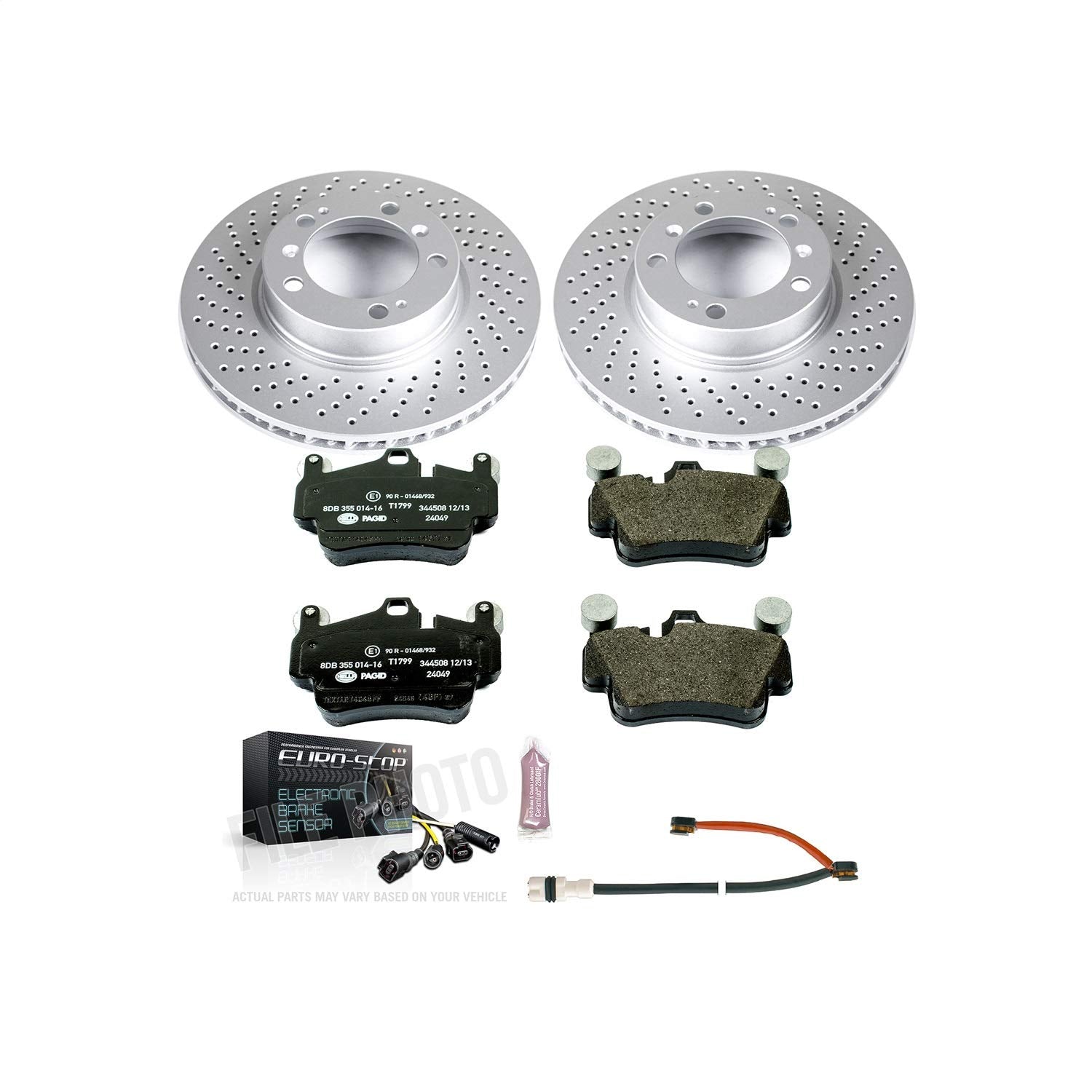 Power Stop Front ESK6731 Euro-Stop Brake Kit and 2 Front Sensor Wires For Porsche 911 2006-2008, Porsche Boxster 2007-2012, Porsche Cayman 2008-2012 [Model Specific]