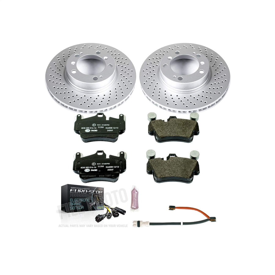 Power Stop Front ESK6731 Euro-Stop Brake Kit and 2 Front Sensor Wires For Porsche 911 2006-2008, Porsche Boxster 2007-2012, Porsche Cayman 2008-2012 [Model Specific]