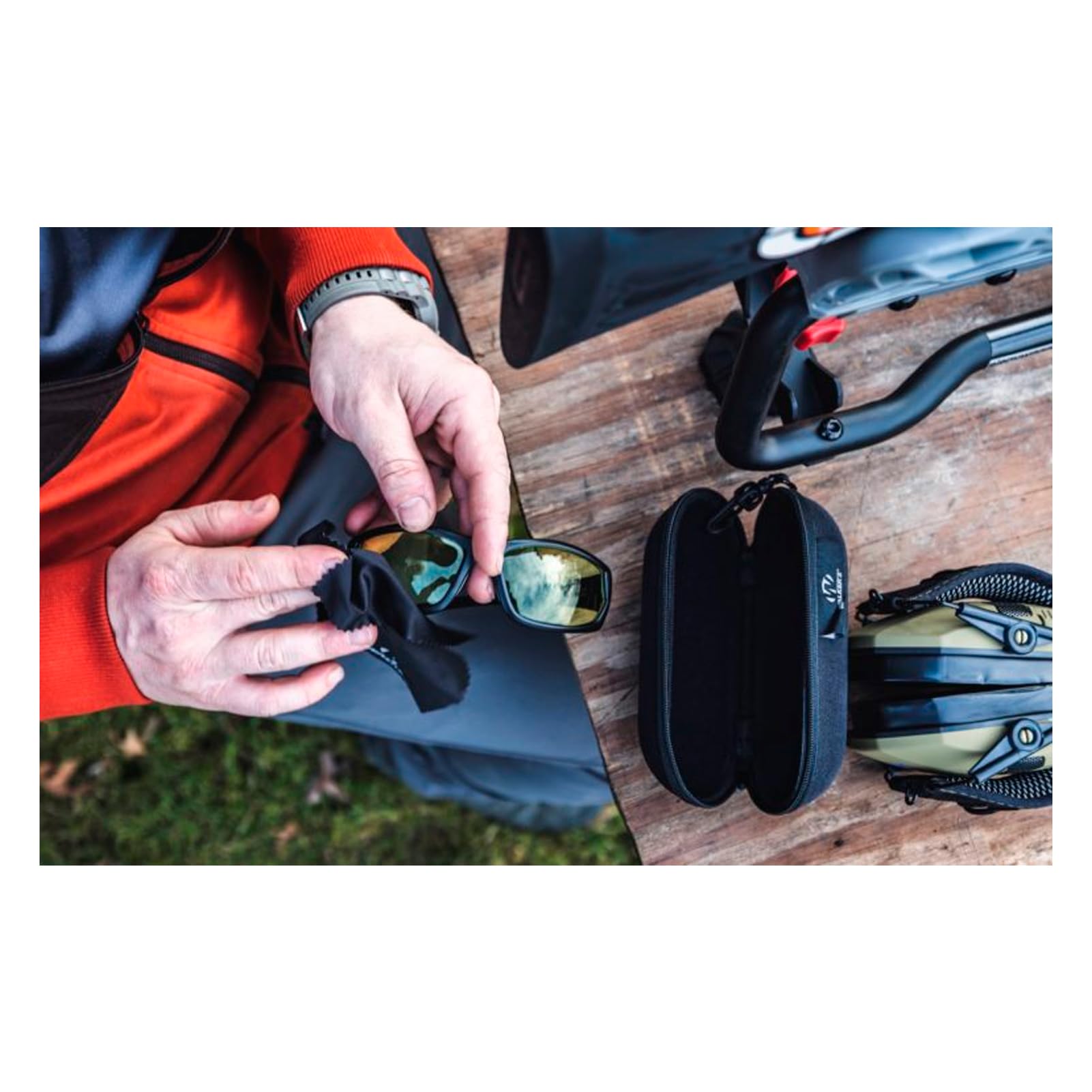Walker's Full Frame IKON Carbine Shooting Glasses | Impact-Resistant Non-Slip Frame Hunting Shooting Eyesight Protection Glasses, Microfiber Lens Cloth & Carry Case Included, Amber