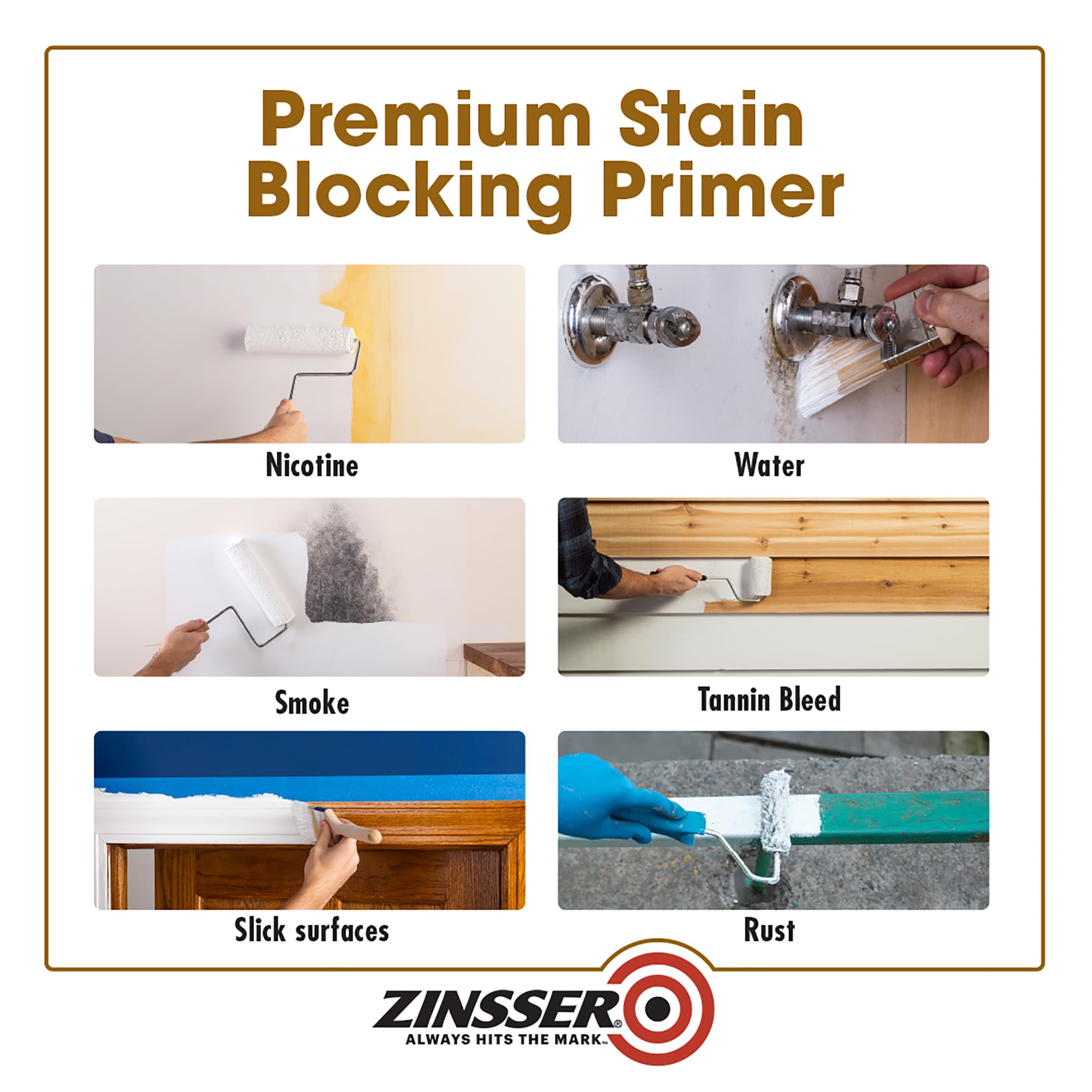 Rust-Oleum Zinsser 3554 High Hide Cover Stain Primer and Sealer, White 32 Fl Oz (Pack of 1)
