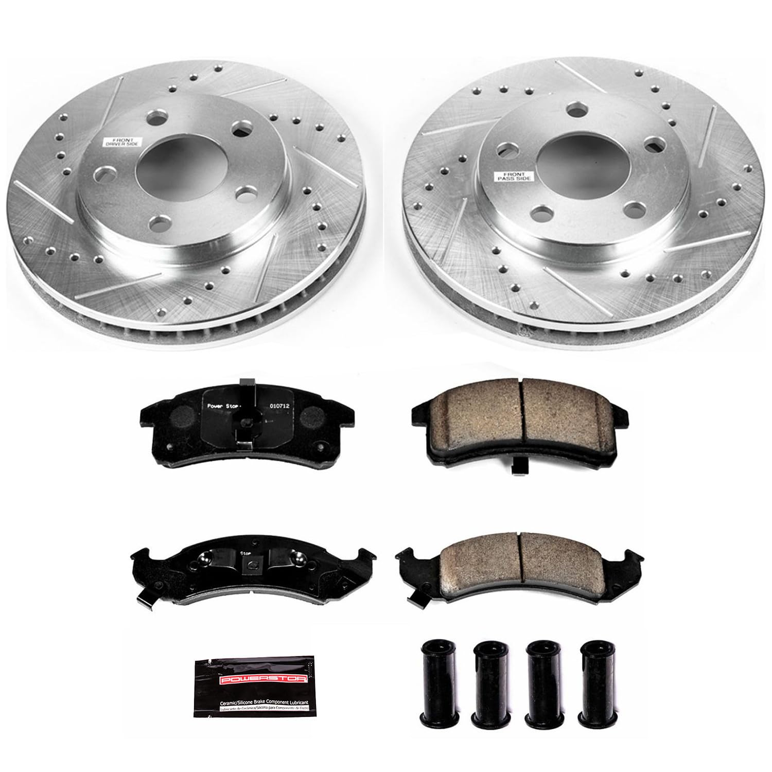 Power Stop K1534 Z23 Carbon Fiber Brake Pads with Drilled & Slotted Brake Rotors Kit