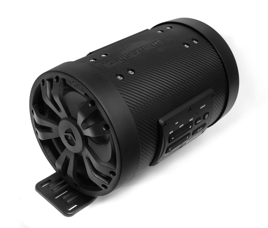 ECOXGEAR SoundExtreme ES08 Bluetooth Waterproof LED Backlit 8-inch Loaded Subwoofer Enclosure with Built-in 500-Watt Amplifier and Wired Remote Gain Control Included (Black)