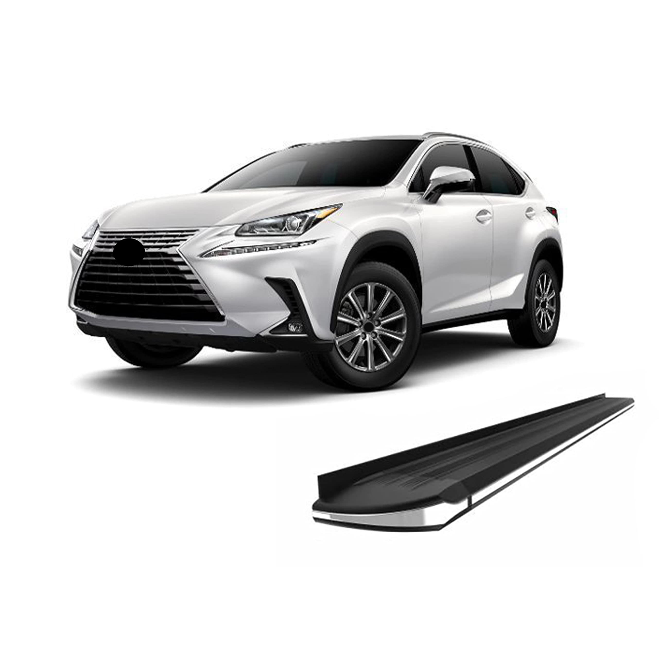 Black Aluminum Black Horse Exceed Running Boards Compatible with 2015-2017 Lexus NX200t&2018-2020 Lexus NX300&2018-2020 Lexus NX300